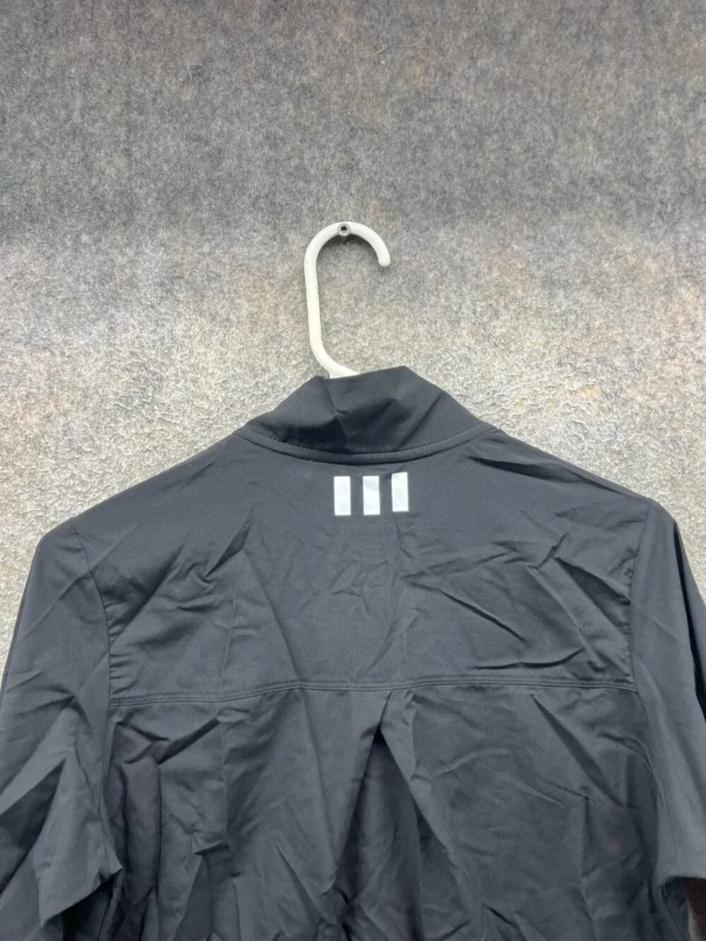 Adidas Windbreaker Jacket Mens Small Black Full Zip Golf Lightweight Shell